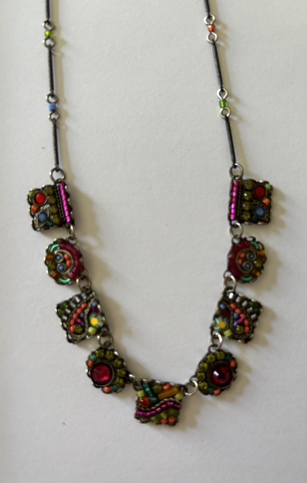 Firefly Hand Crafted Multicolor Crystal Necklace 17.5”