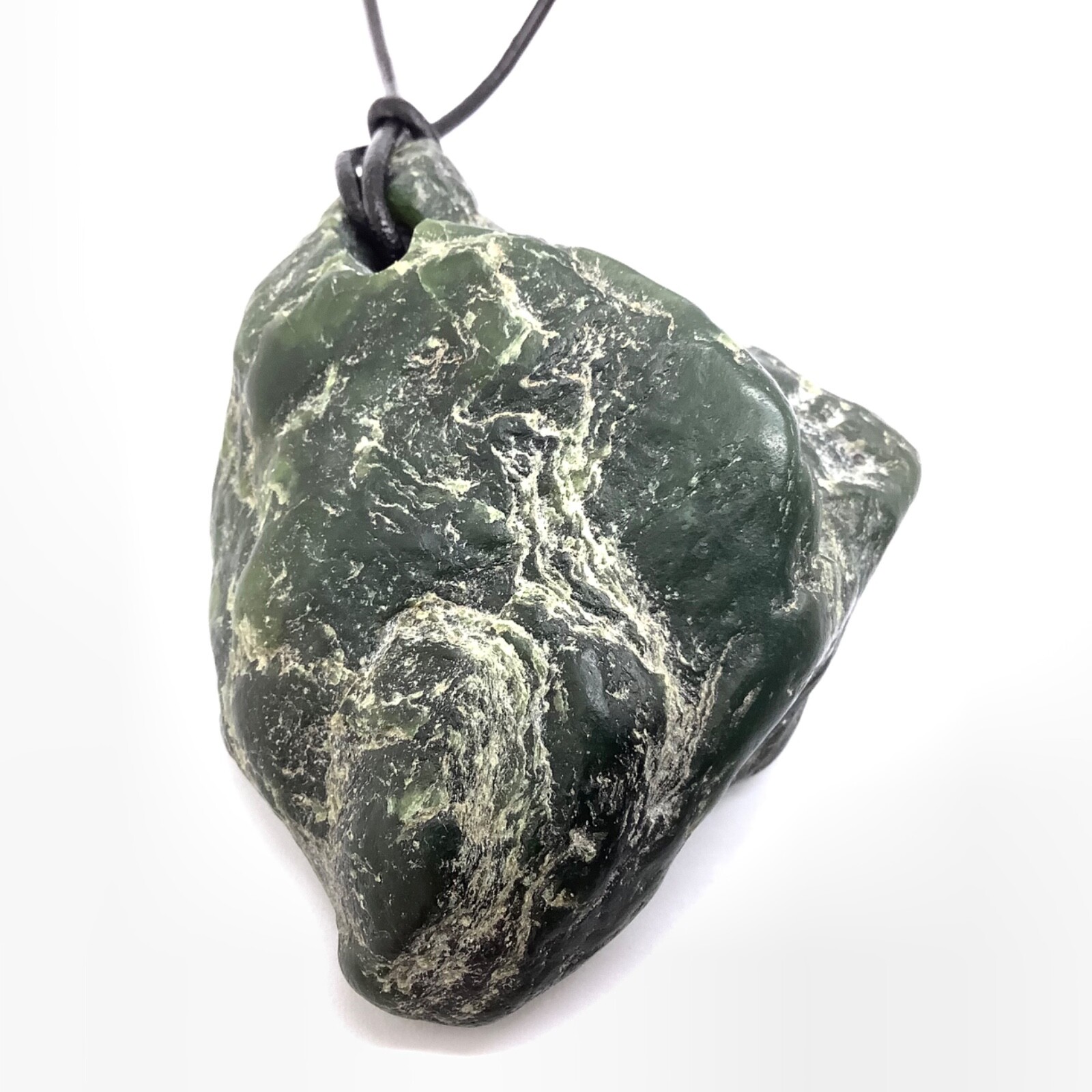 Big Sur Jade Pebble Pendant Large Green Ocean Nephrite Jade Stone Necklace #160