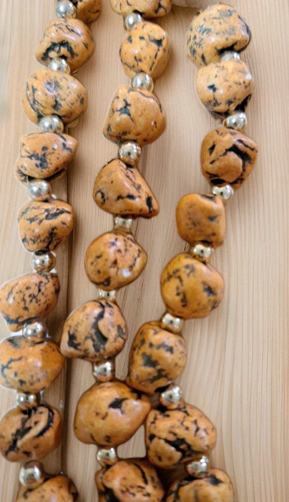 VTG Orange Dyed Howlite Necklace