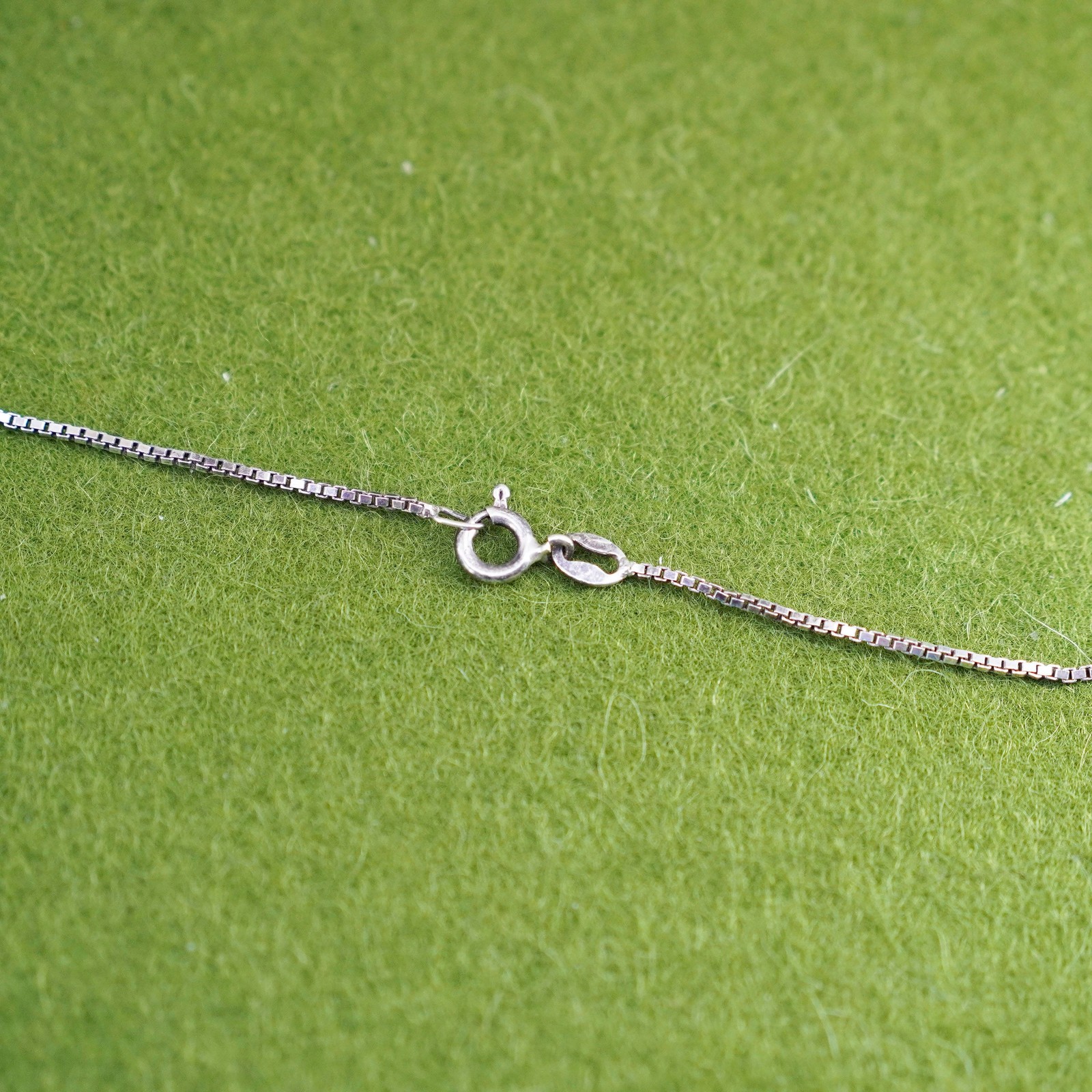 20”, vtg sterling 925 silver handmade necklace, box chain with flower pendant