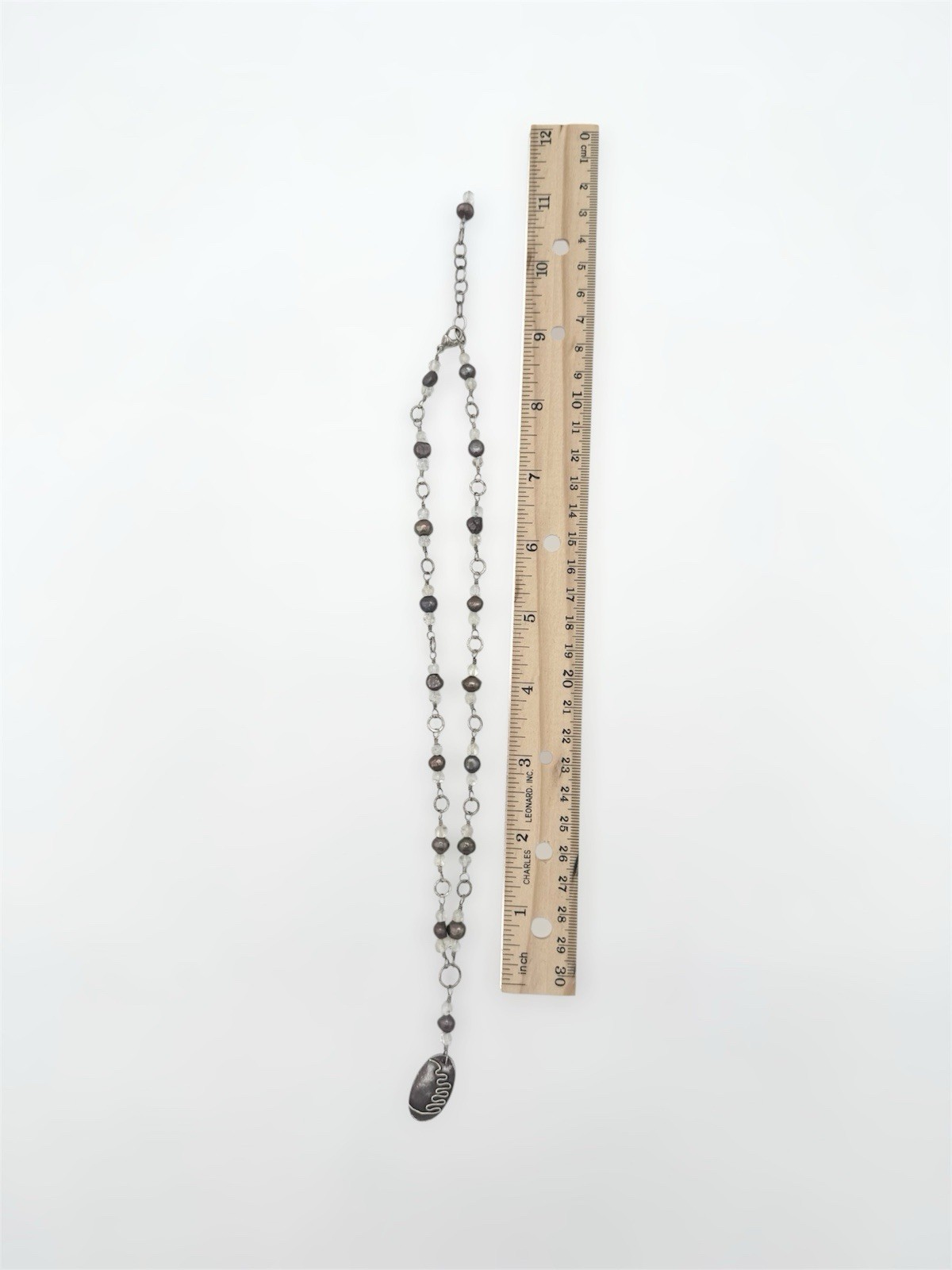 Handmade Sterling Silver Freshwater Pearl Citrine Beaded Y Necklace Pendant