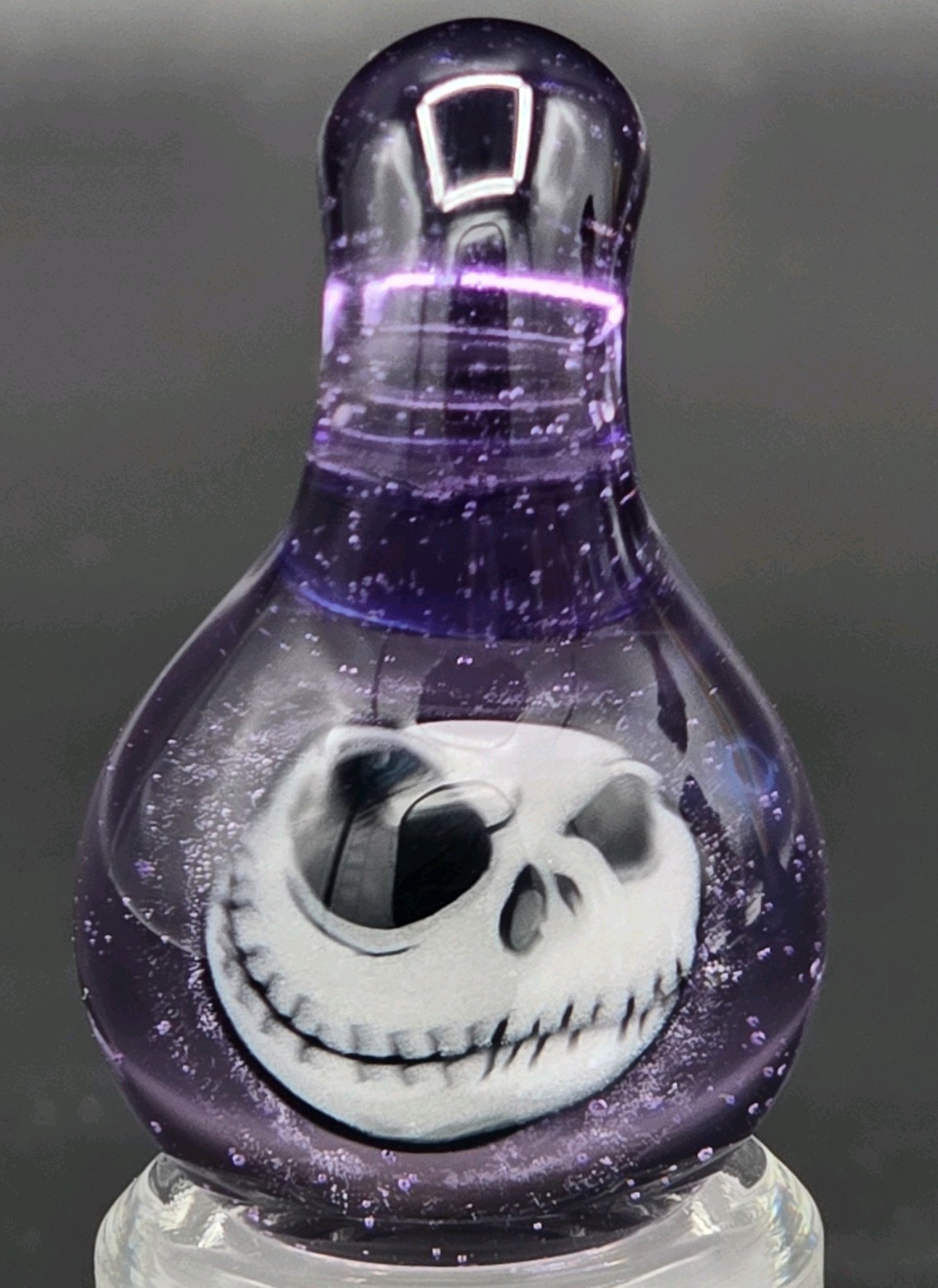 Keys Glass, Jack Skellington Millie Pendant, Purple Lollipop 1.5″ Borosilicate