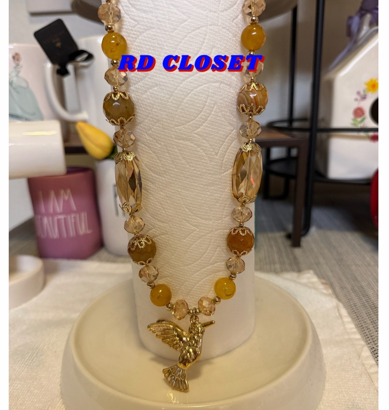100% Handmade Stone & Crystals Necklace From Mexico. Collares Mexicanos