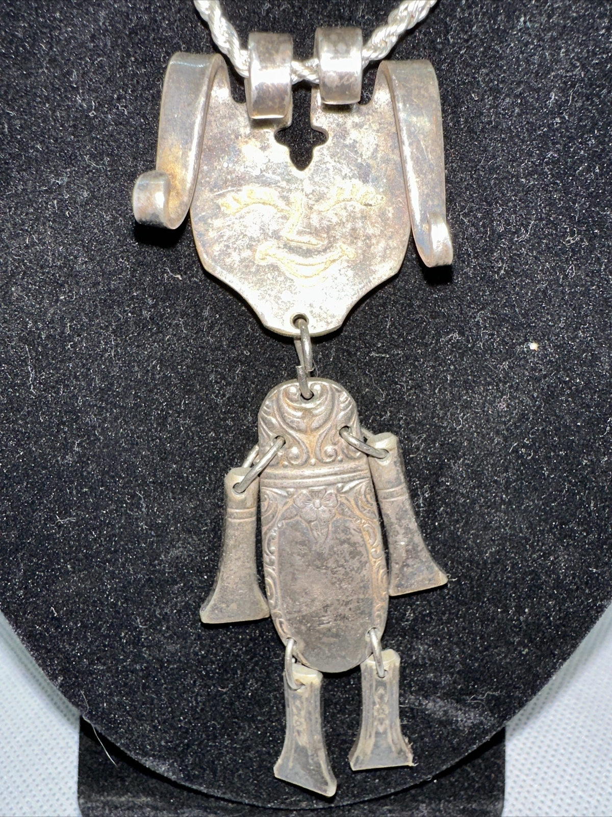 Handmade Silverplate Full Body Girl Silverware Pendant