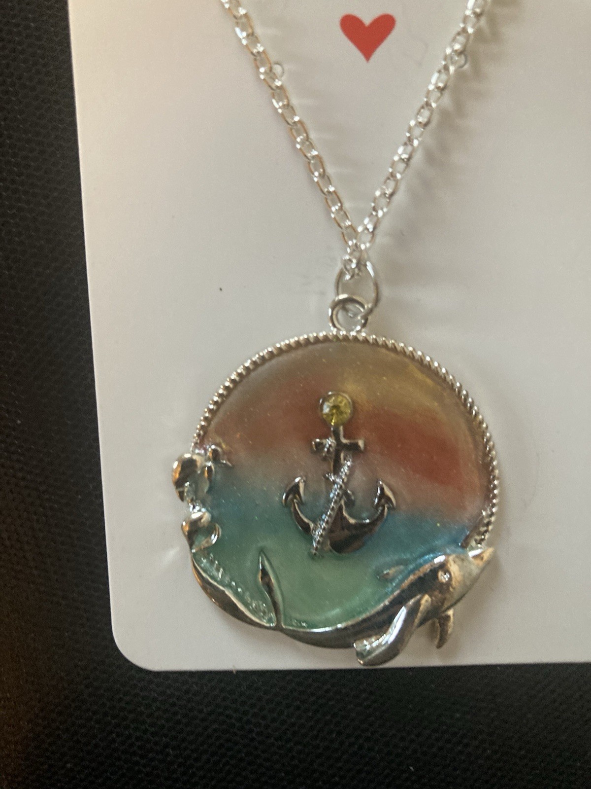 Coastal Necklace Pendant Dolphin Anchor Ocean Tropical