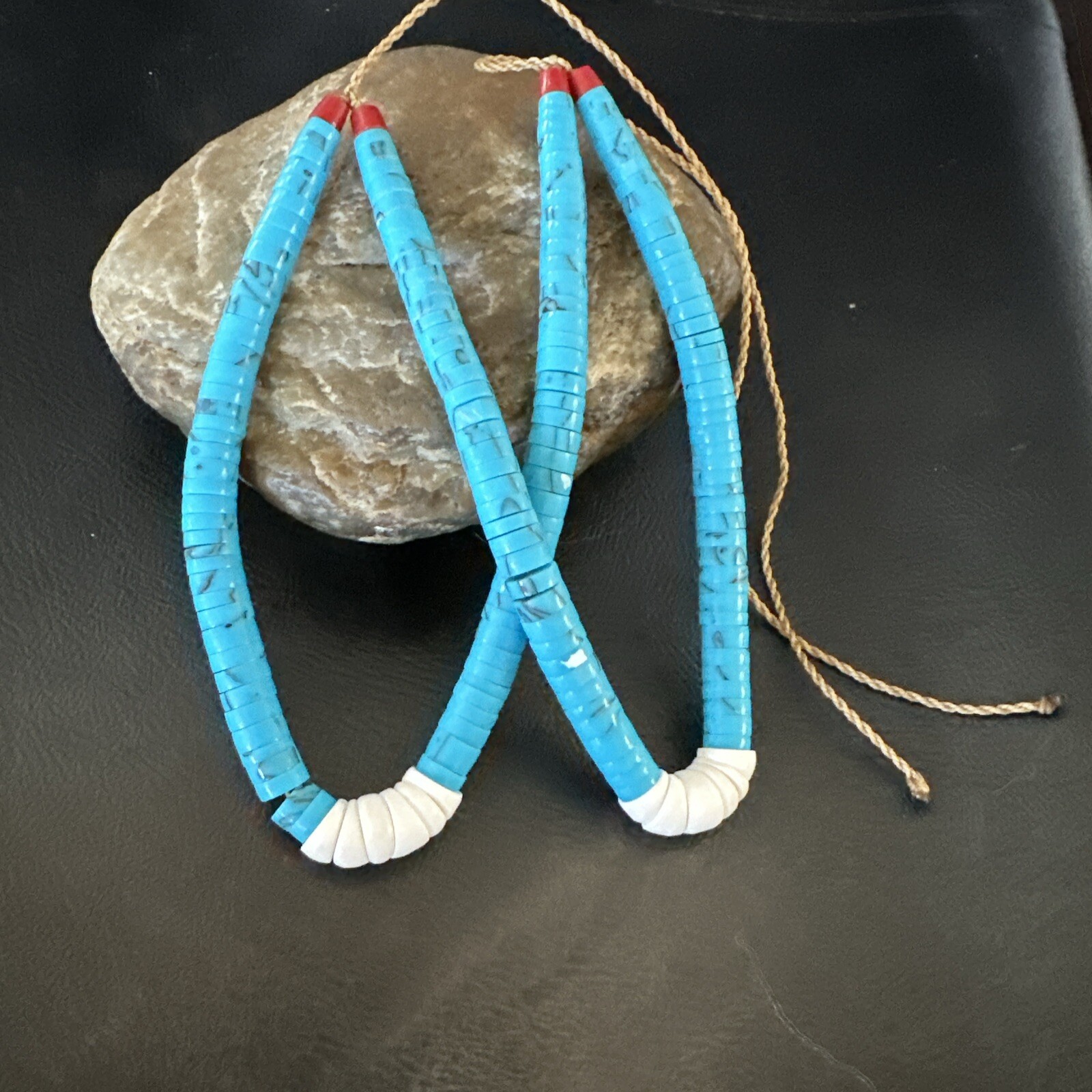 Stabilized Blue Turquoise Jacla Double White Santo Domingo 4.5″ 18165