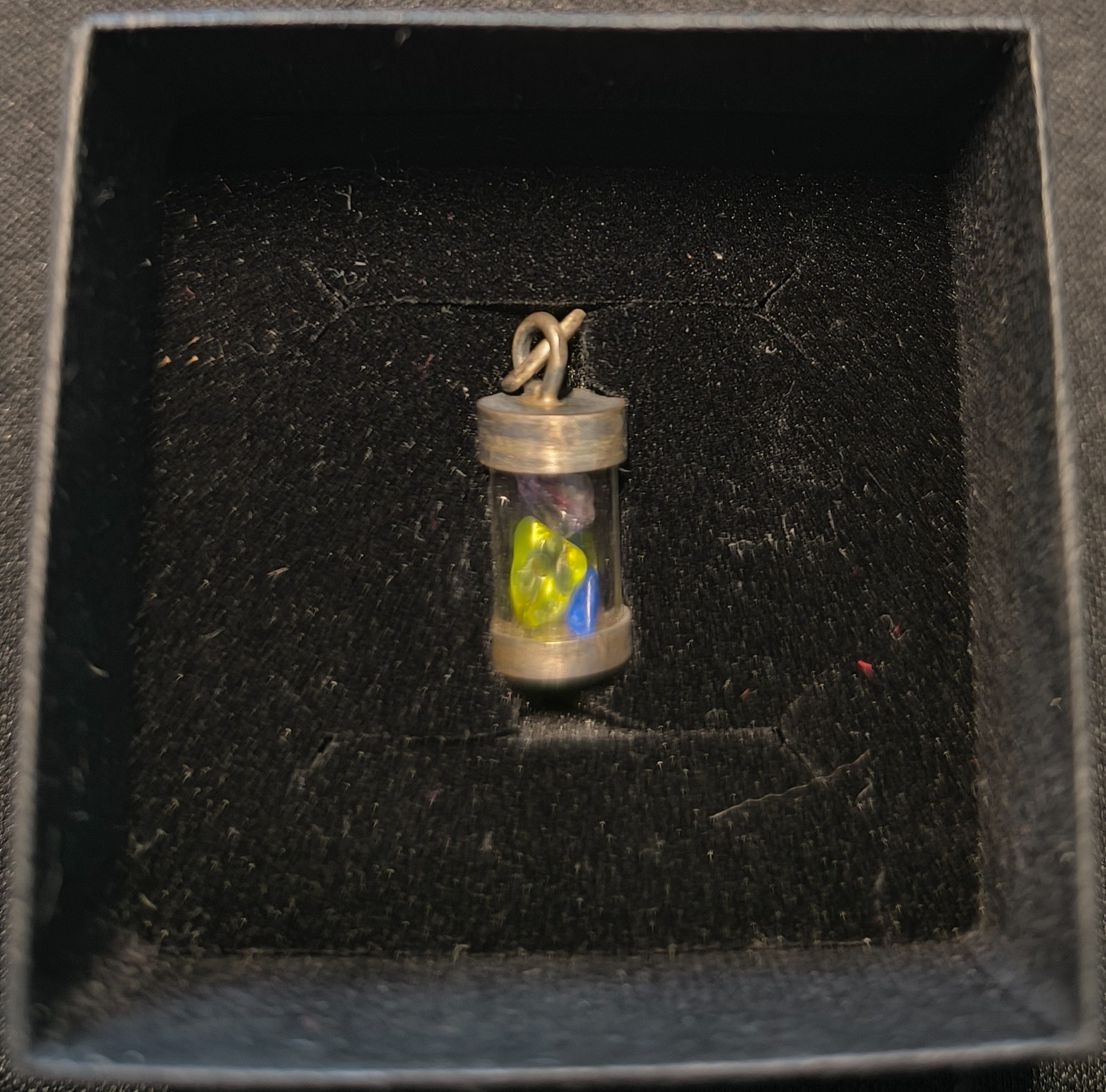 Handmade One-of-a-Kind Crystal Vial Pendant, Artisan Wearable Jewelry Art (OOAK)