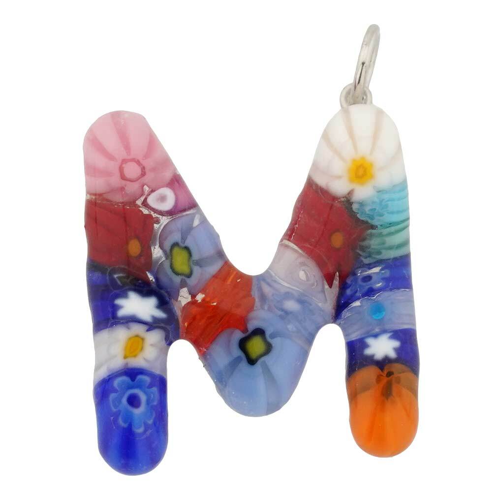 GlassOfVenice Murano Glass Alphabet Initial Pendant – Letter M