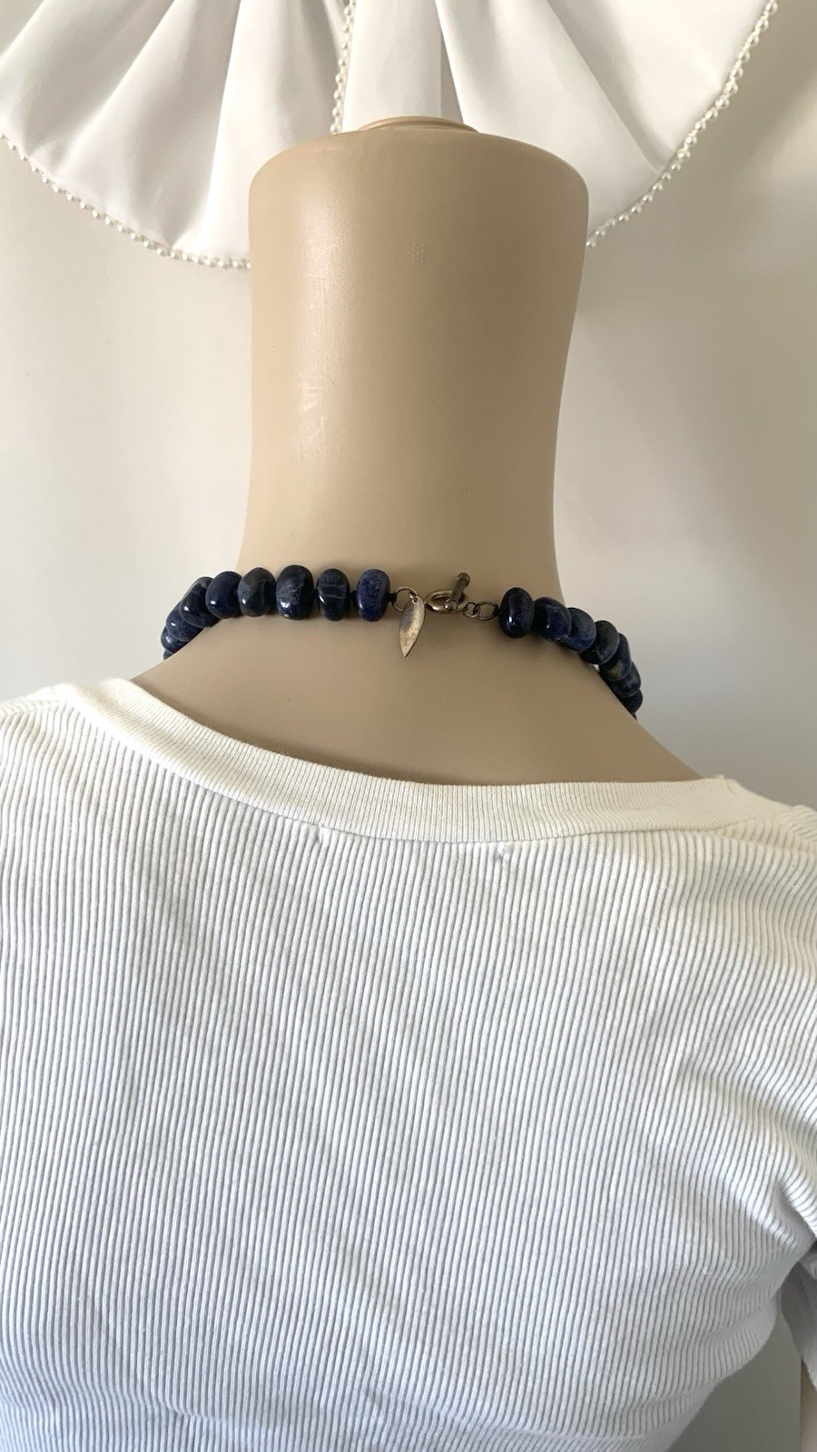 Vintage 90s Y2K Coldwater Creek lapis lazuli polished chunky beaded necklace