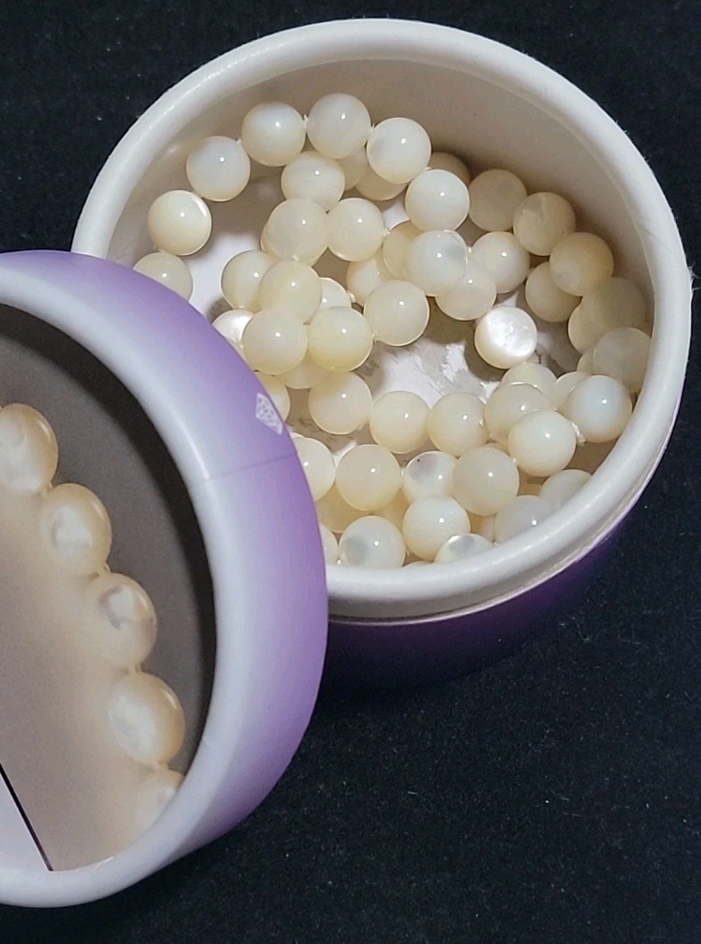 Gemisphere 8mm 27″ Mother Of Pearl Necklace For Emotional Fufillment In Jar/ Box