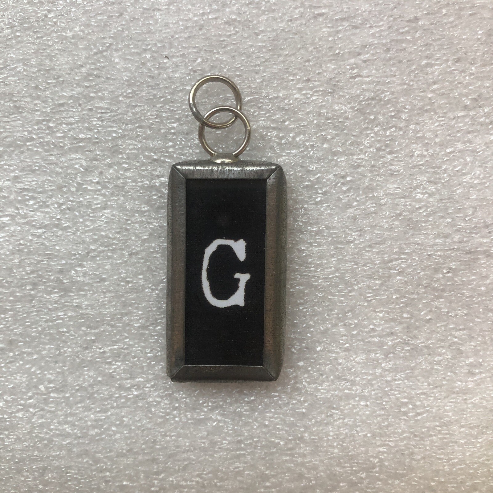 Handmade Reversible Soldered Pewter Charm Pendant – Letter G – 5/8”x 1 1/4”