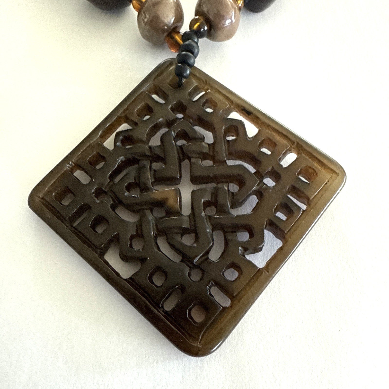Teresa Goodall Carved Stone Pendant Necklace