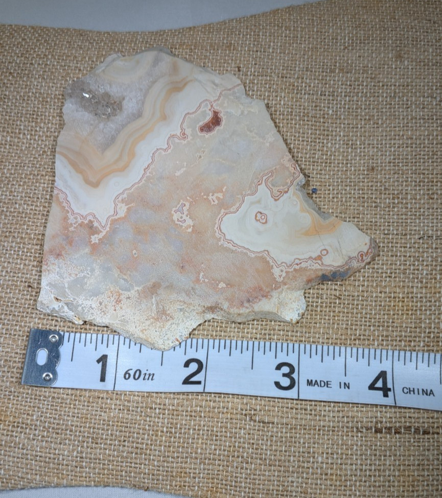 Un-polished Iowa Keswick Agate Slab 3.5×3.5 inches 3.3 MM thick.