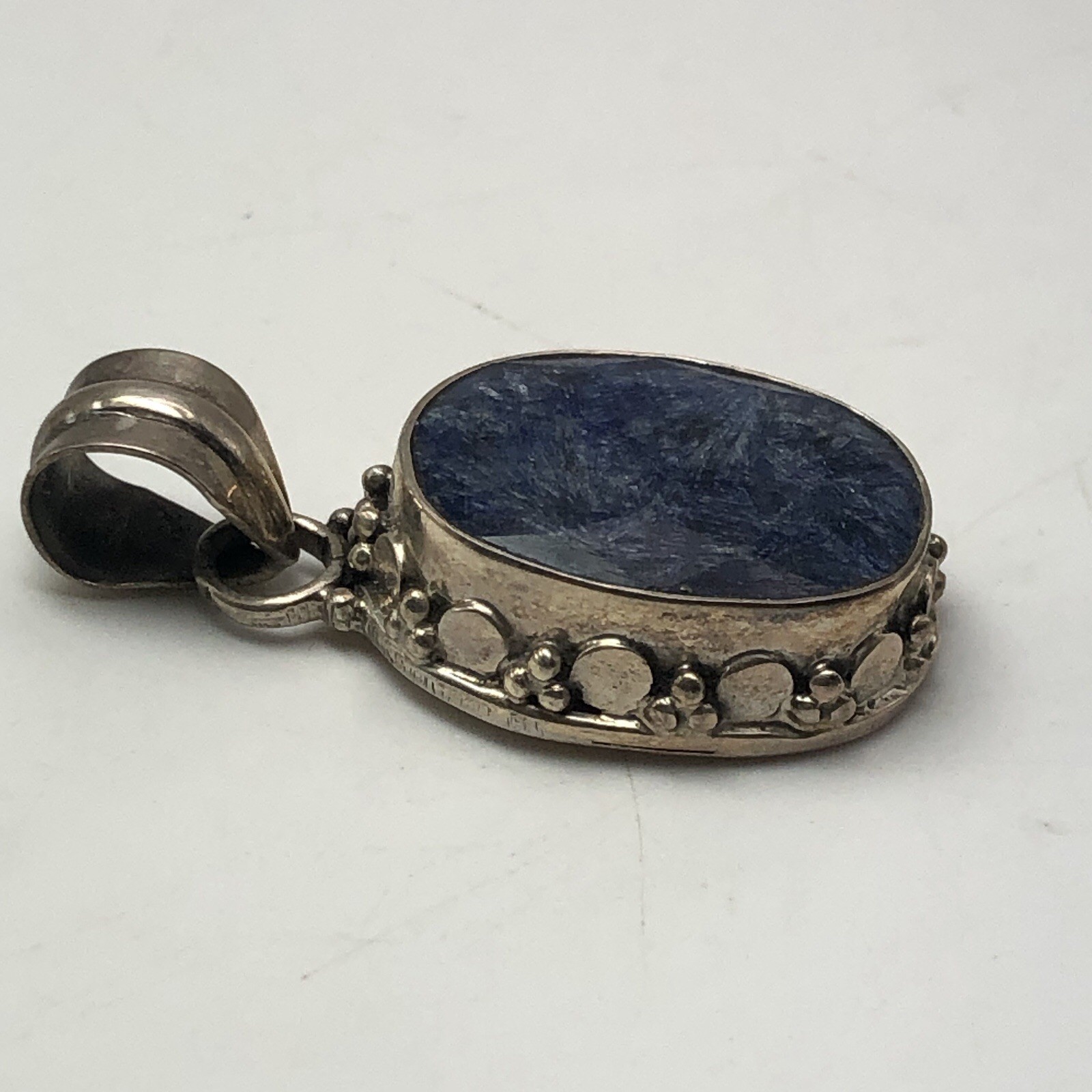 Blue Kyanite Stone Pendant In A Hand Crafted Sterling Silver Setting