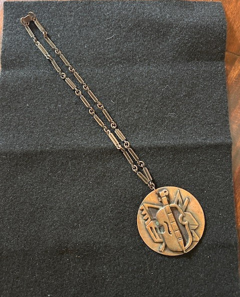Large CELLIST Pendant Copper MUSICIAN Pendant Necklace