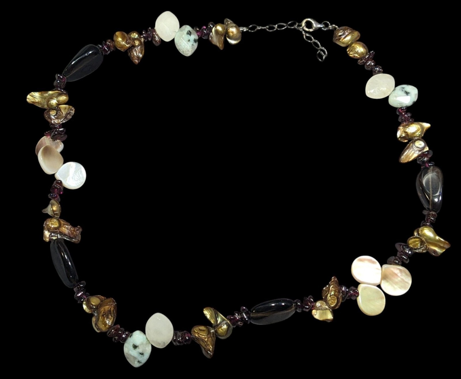 Mermaidcore Nature Inspired Shell Blister Pearl And Gemstone Beaded Necklace