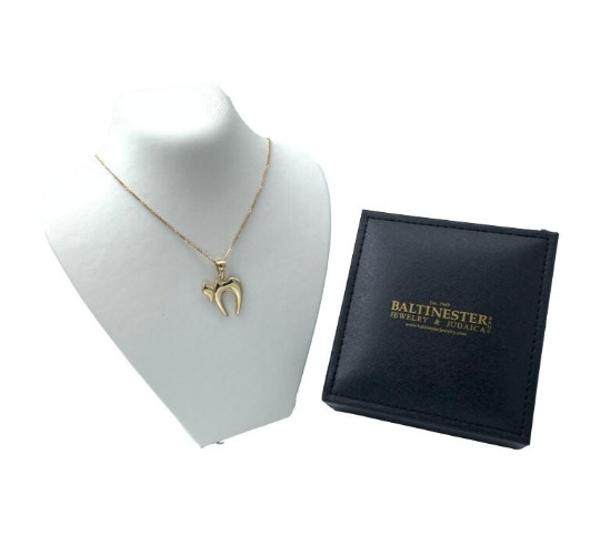 Shiny Chai Pendant in 14k Solid Yellow Gold Hebrew Life Charm Jewish Jewelry