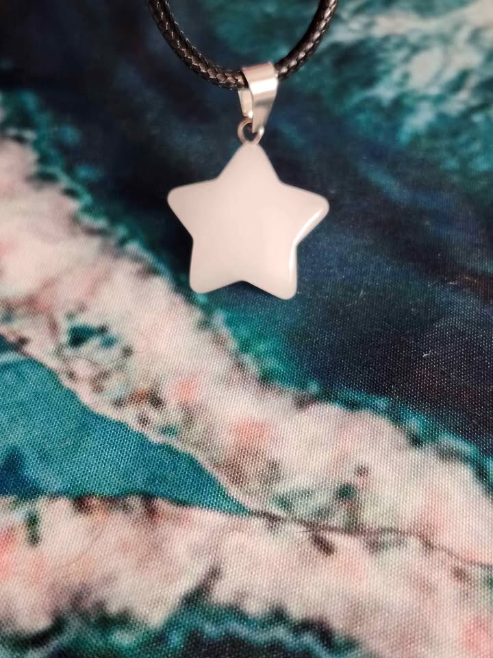 Milky Quartz Star Crystal Pendant Necklace