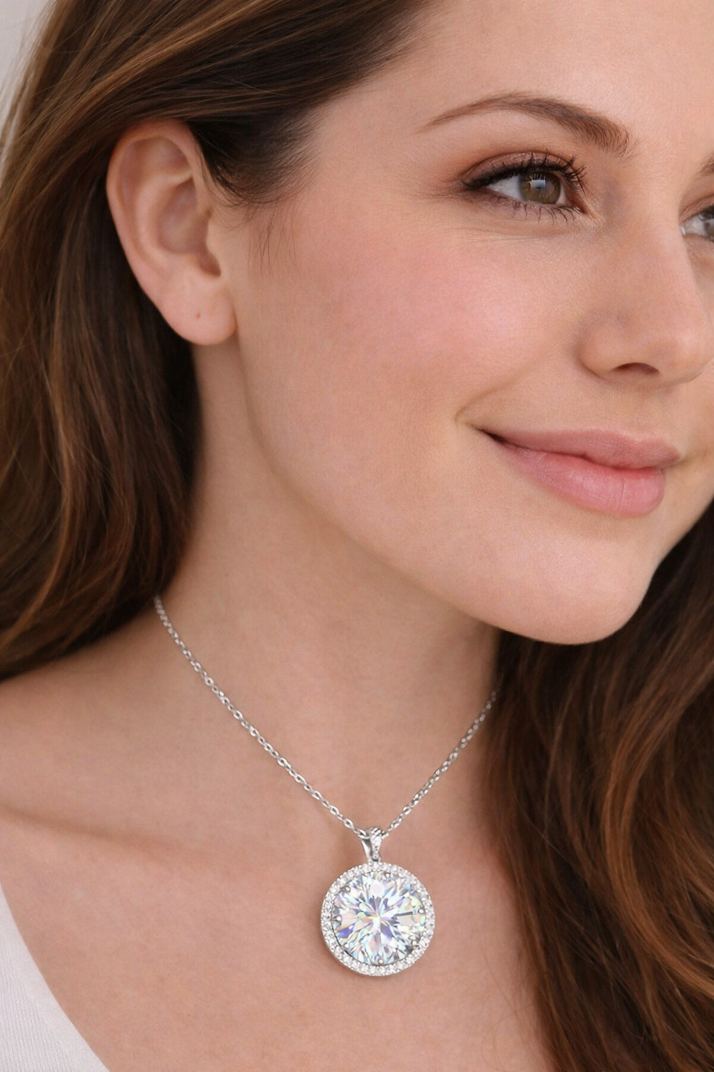 Certified 30 Ct White Diamond Necklace -FREE Diamond Stud-No Tariffs or shipping