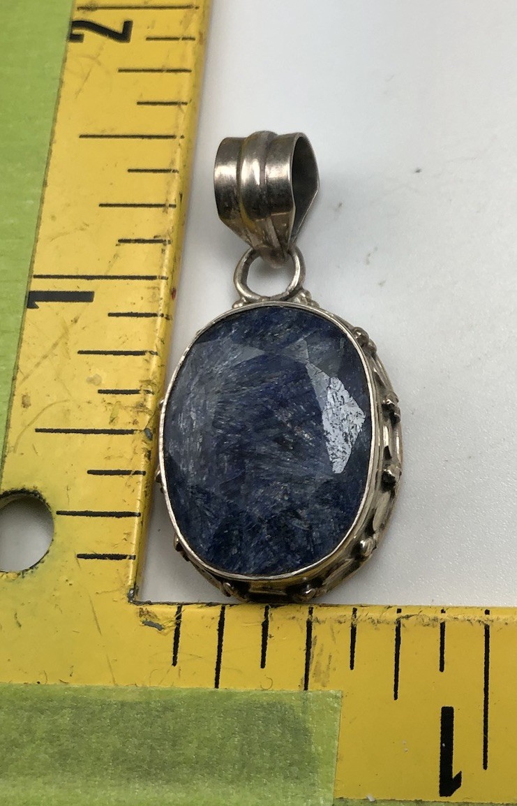 Blue Kyanite Stone Pendant In A Hand Crafted Sterling Silver Setting