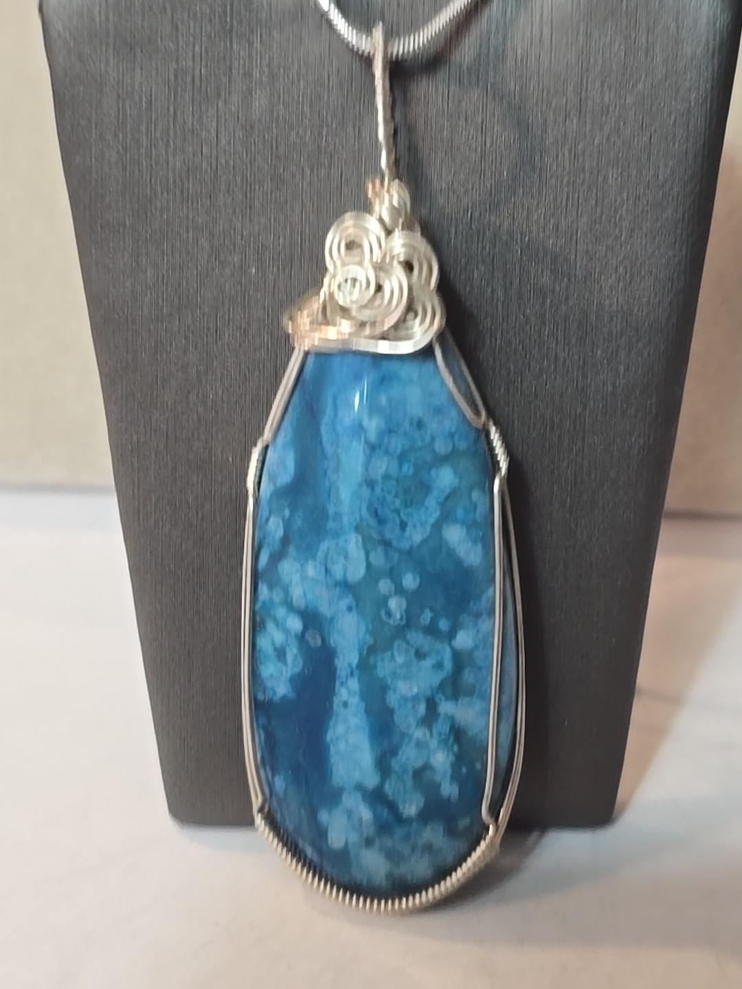 Jasper Artisan Wire Wrapped Sterling Silver Necklace Pendant OOAK Gemstone 6