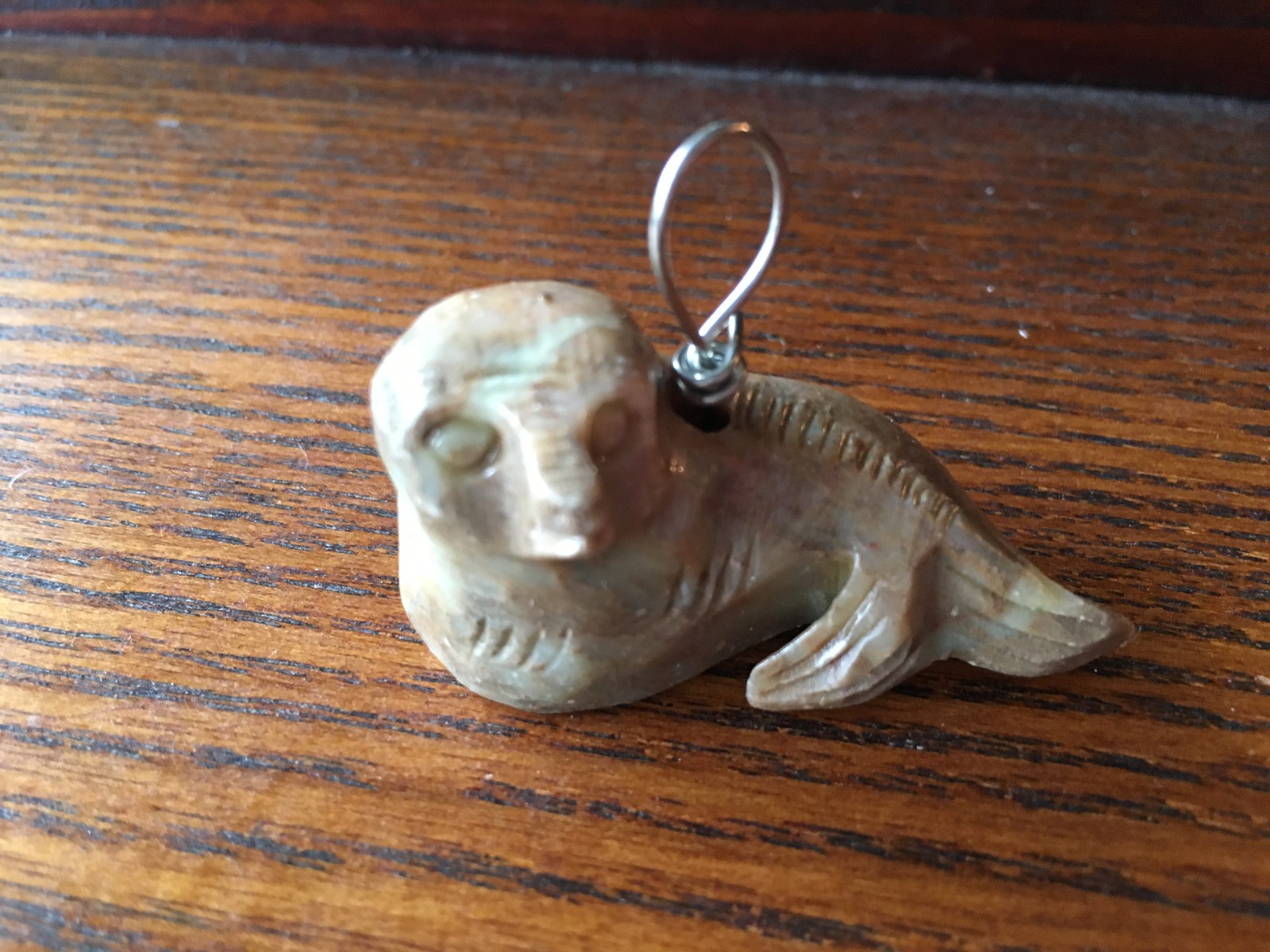 Natural Soapstone 3D Carved Seal Pendant