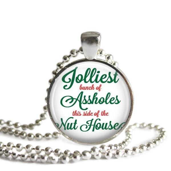 Christmas Vacation Quote 1 Inch Silver Plated Pendant Necklace Handmade