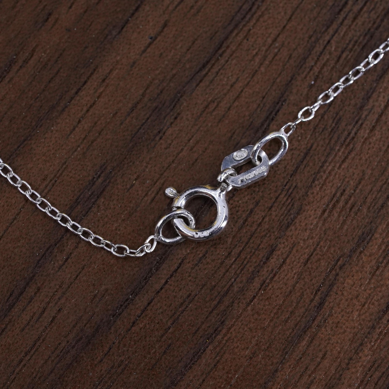 18″ Sterling silver handmade necklace, 925 circle chain amethyst flower pendant