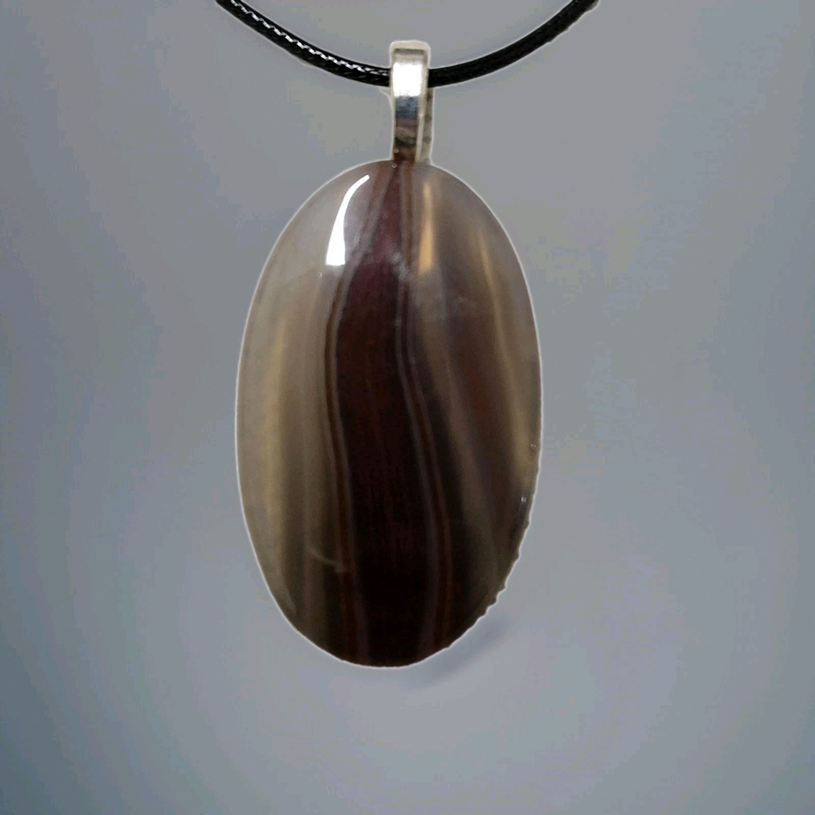Large Botswana Agate Stone Pendant Necklace. Make a Statement!