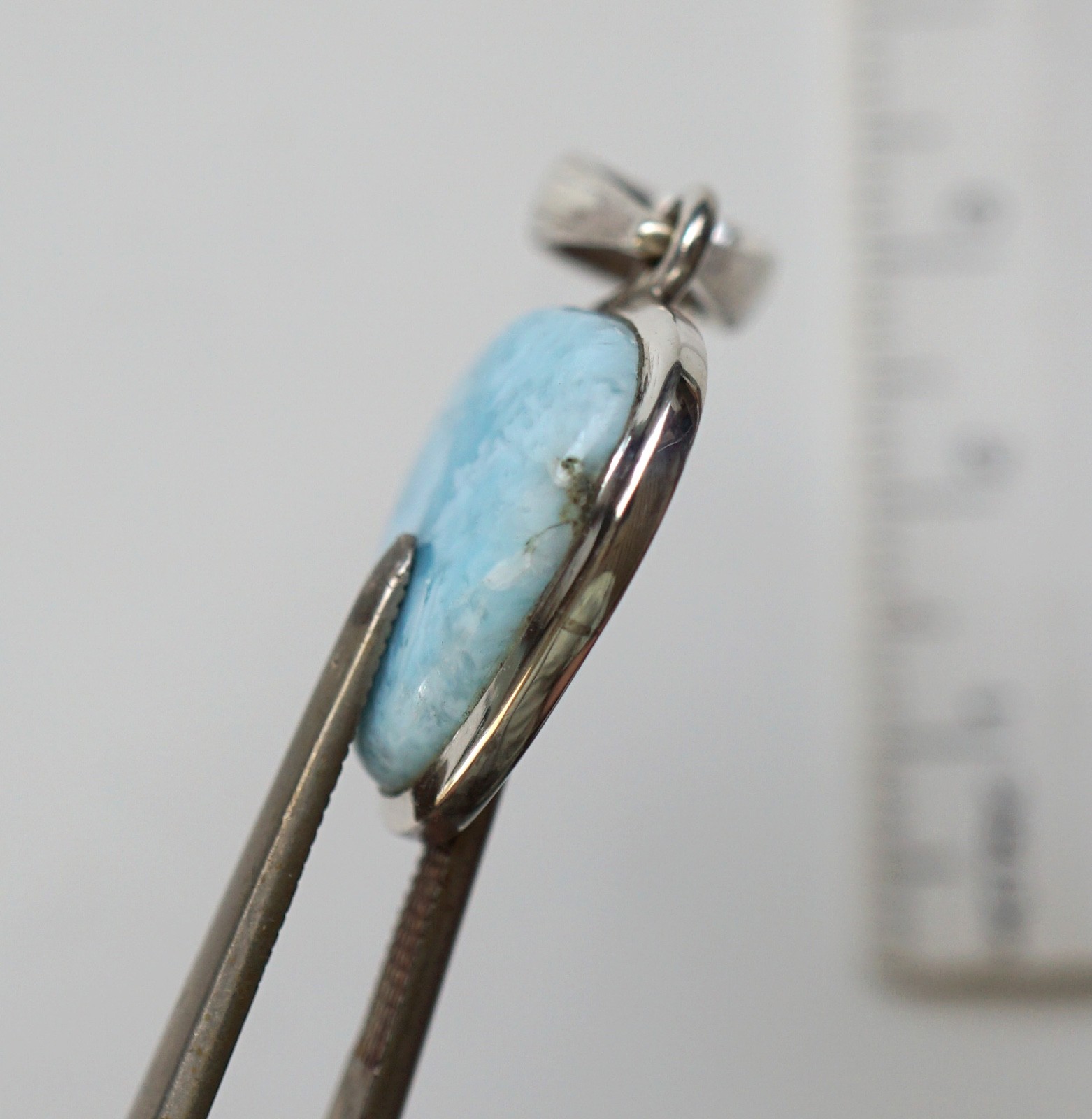 Caribbean LARIMAR Pendant (#02) 21.7 cts. 24 x 19 mm Handmade – NEW ITEM!
