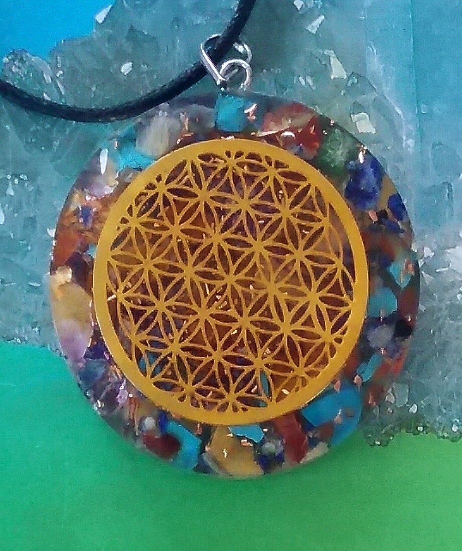 Large ORGONE CHAKRA PENDANT, FLOWER OF LIFE Pendant, CHAKRA FLOWER OF LIFE