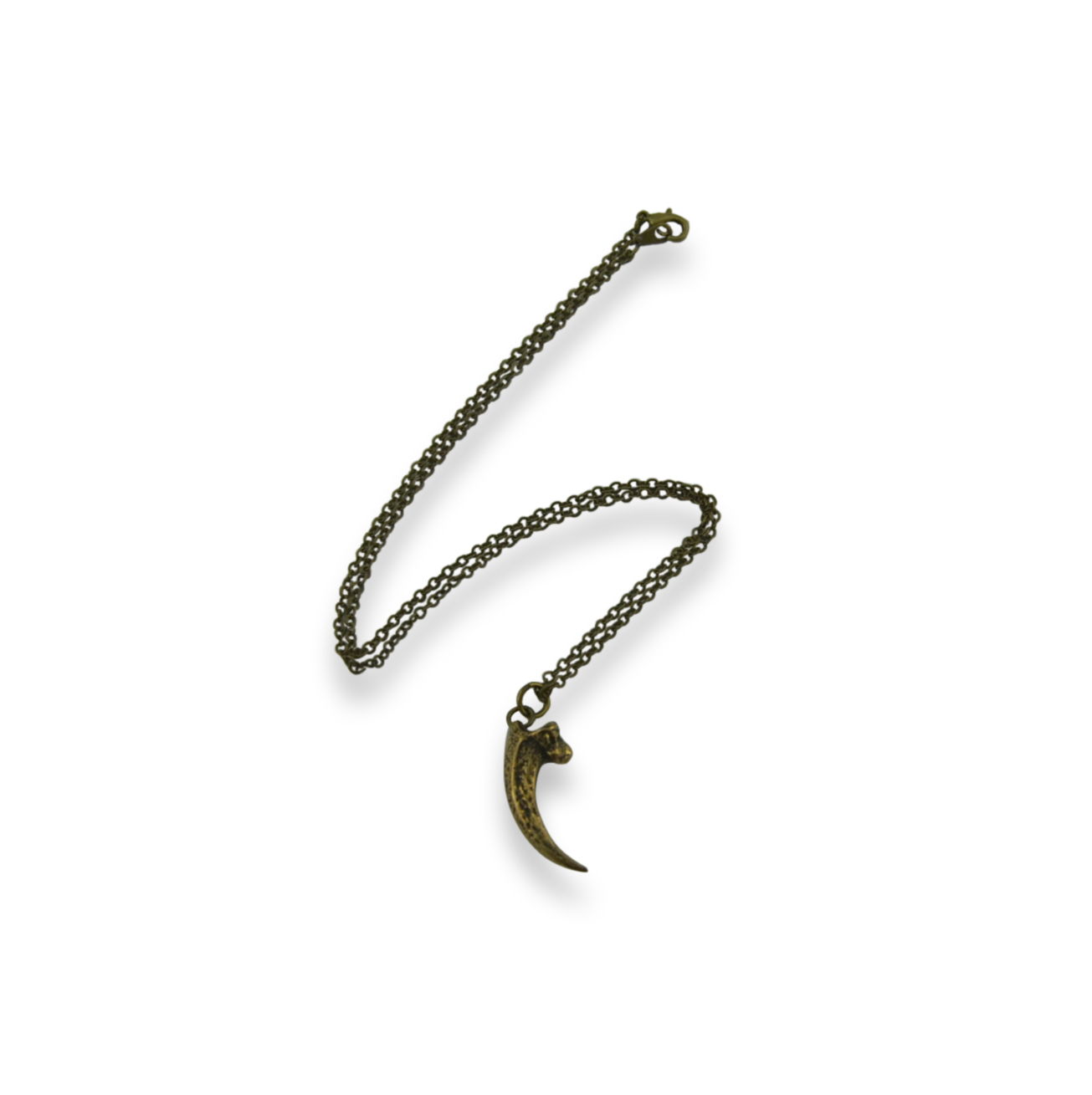 Owl Talon Claw Pendant Necklace in Solid Bronze 013