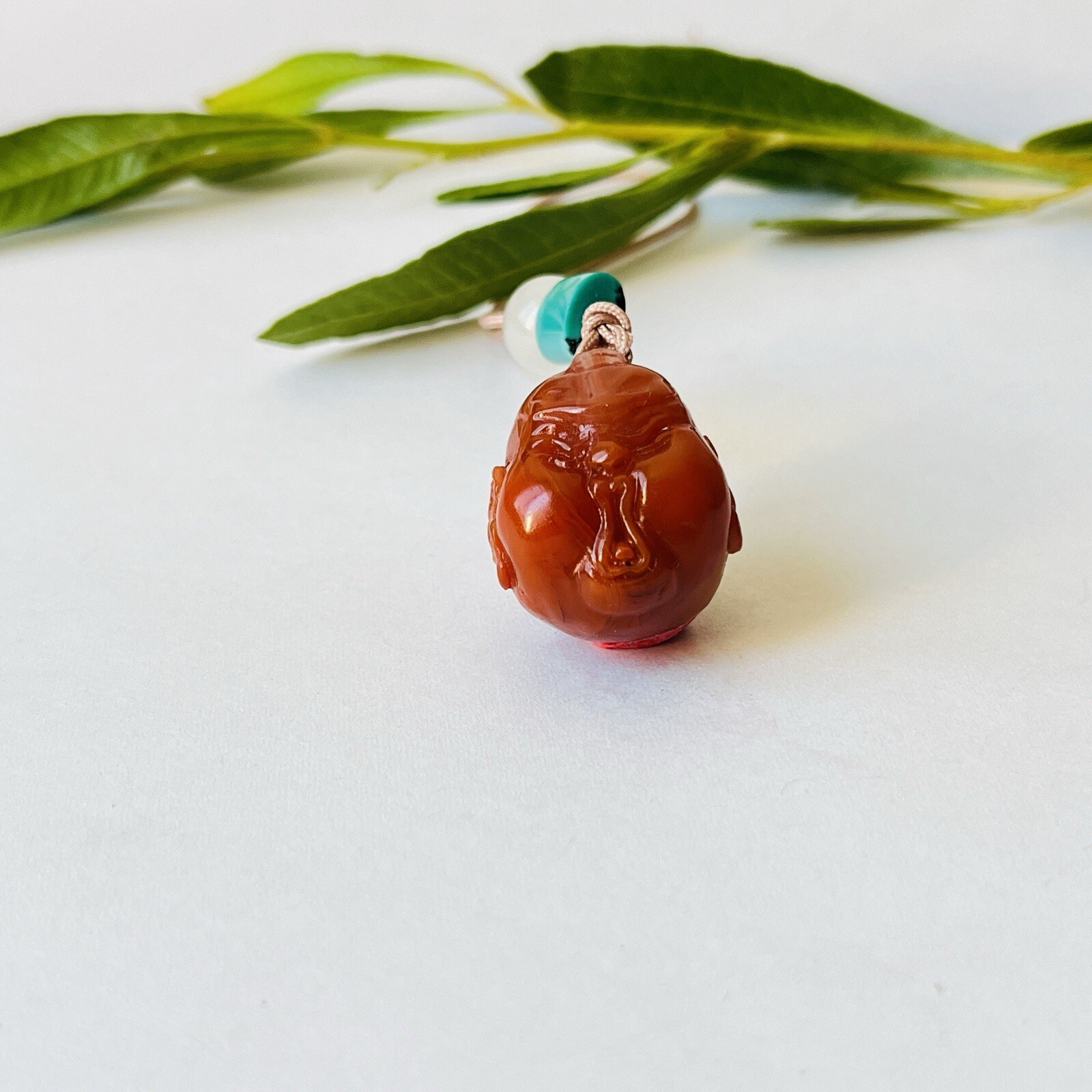 Natural Gemstone Key Chain MP3 Phone Chain Hand-carved Amulet Pendant Bag Charm