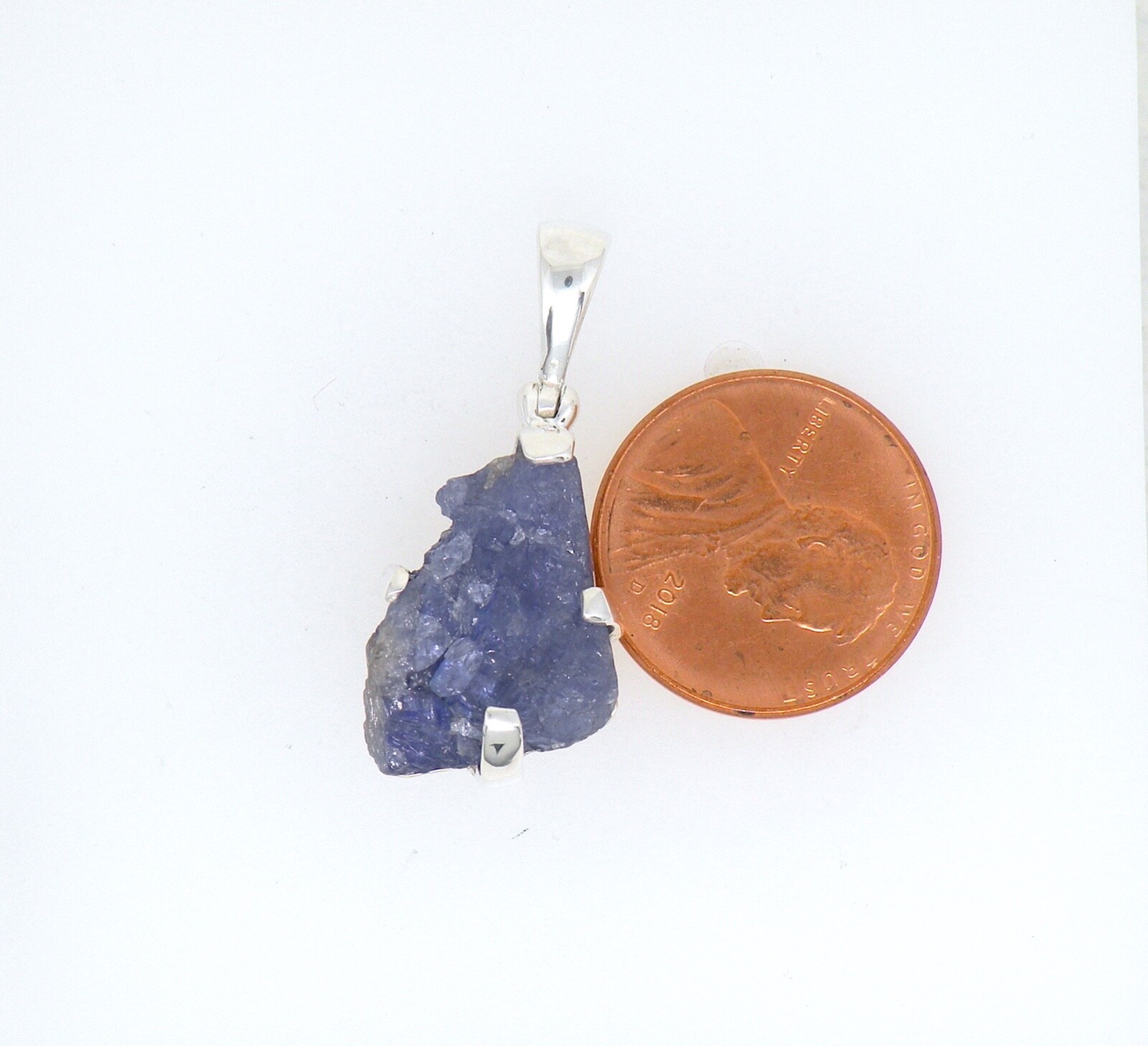 Authentic Starborn rough Tanzanite Specimen Pendant Sterling Silver Mounting #2