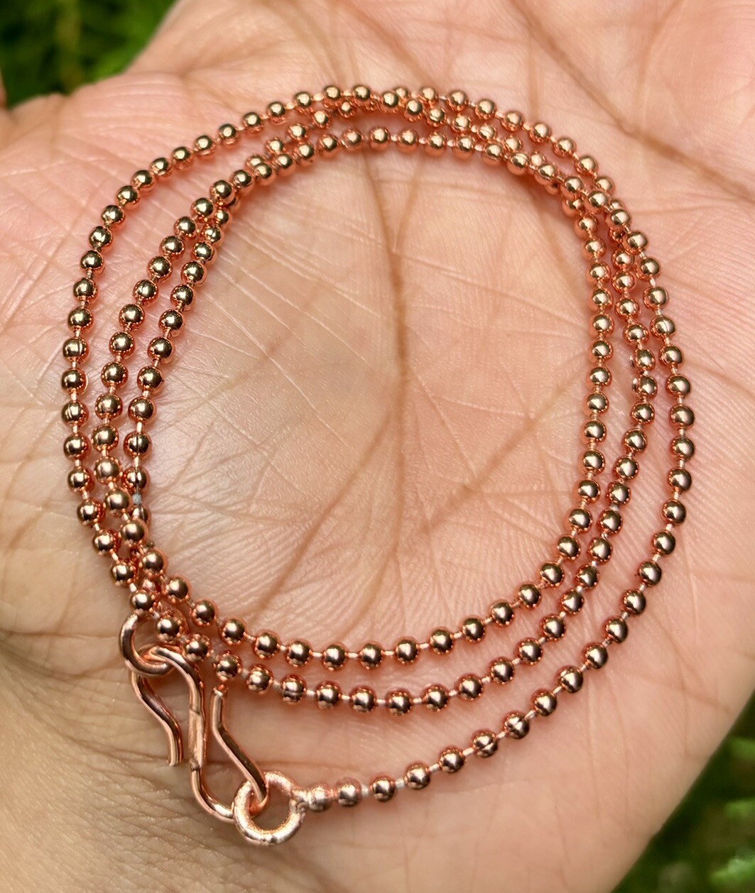 24 inch Pure Copper Solid Ball Chain Necklace, Healing Copper Jewelry, Spiritual