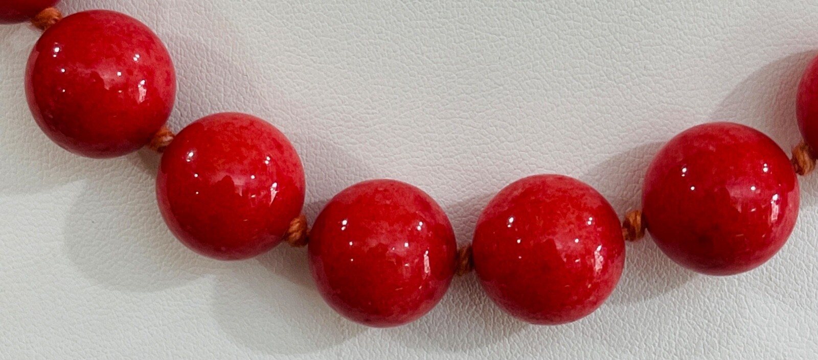Vintage Pink Rhodonite Large Round Beads Hand Knotted Barrel Clasp Necklace