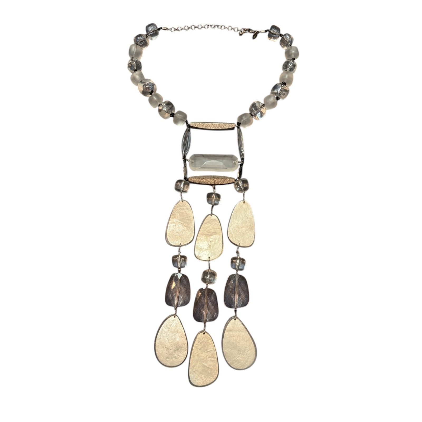 Anthropologie style boho statement – Mixed Metal + Natural Stone Look (3 Pieces)