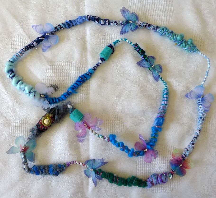 Handmade Fabric Necklace Fiber Art Beads Direct From Artist One Of A Kind