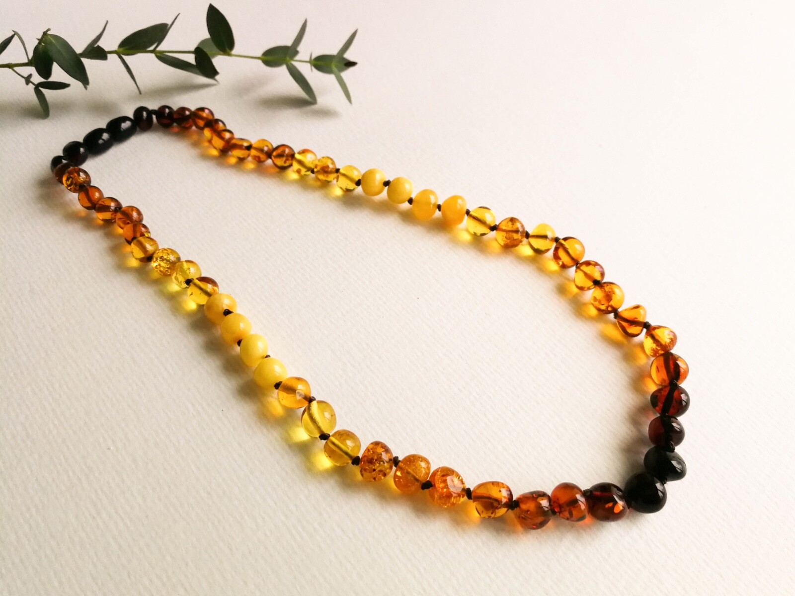 Natural Baltic Amber TORVELA rainbow mix color necklace Baroque Bead 0,4 oz 17in