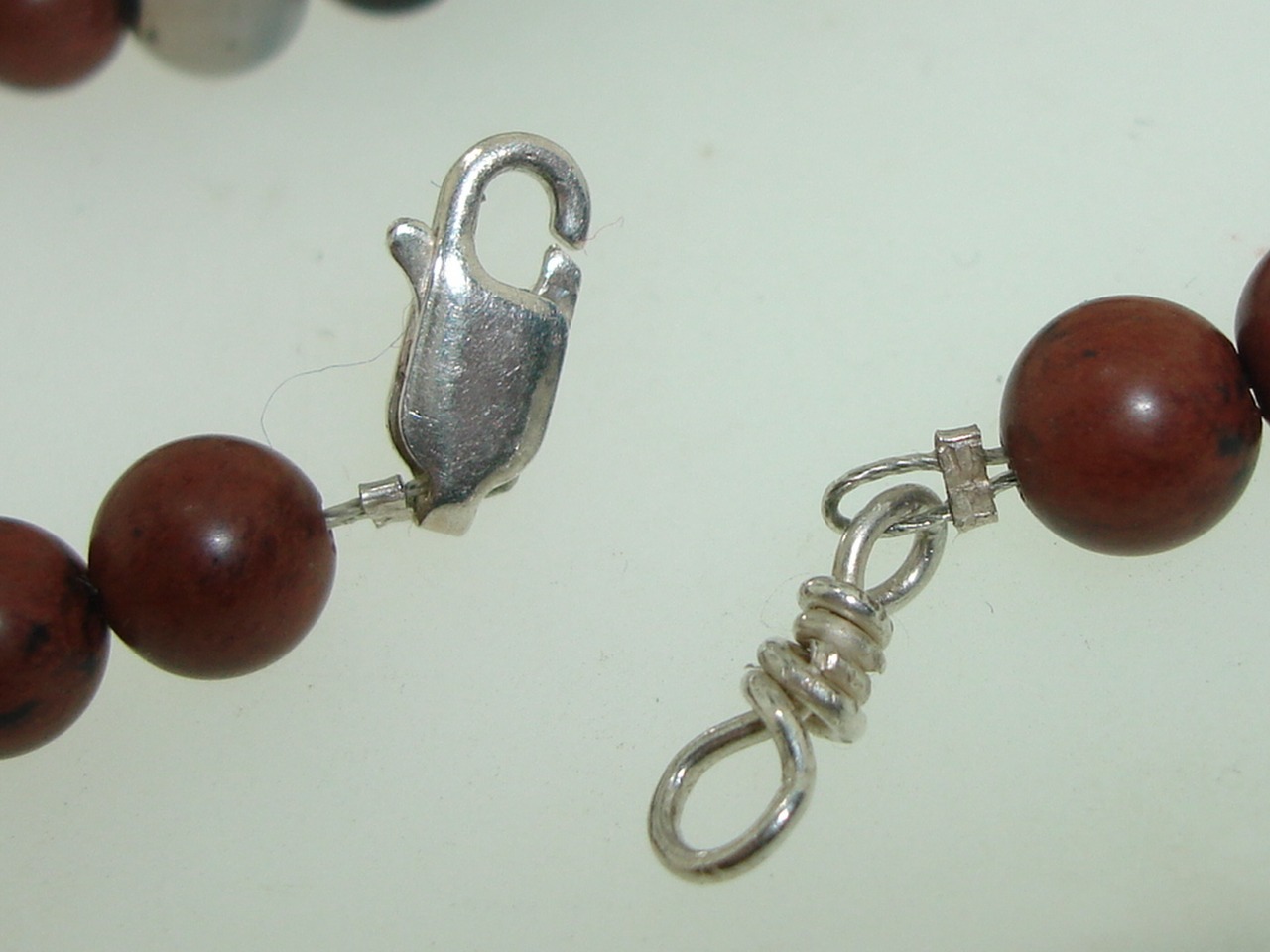UNIQUE STERLING SILVER OCEAN JASPER PENDANT NECKLACE! 16 1/2″