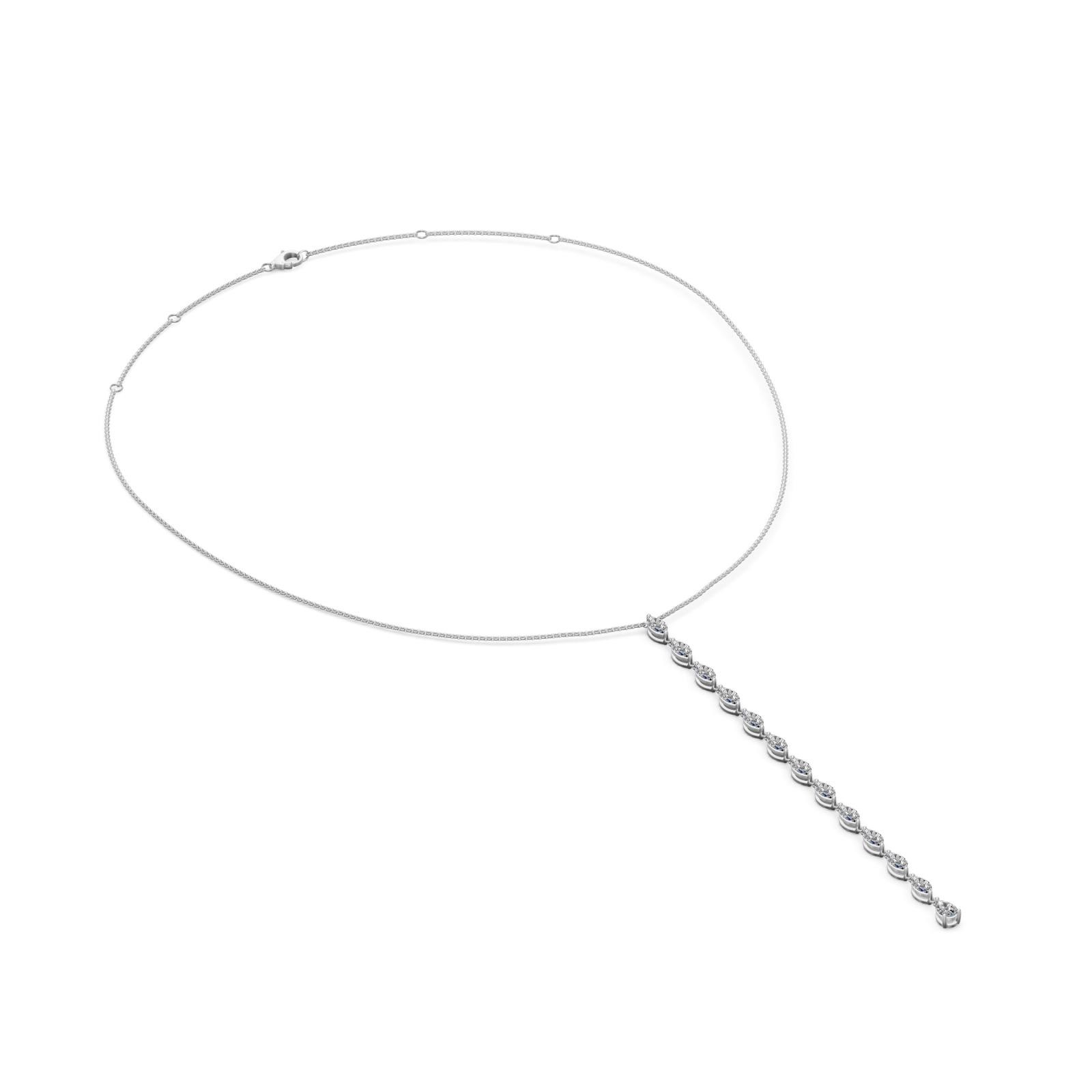 2.3 Ct Pear Marquise Cut Diamond Lariat Necklace VS1 D-F White Gold 14k