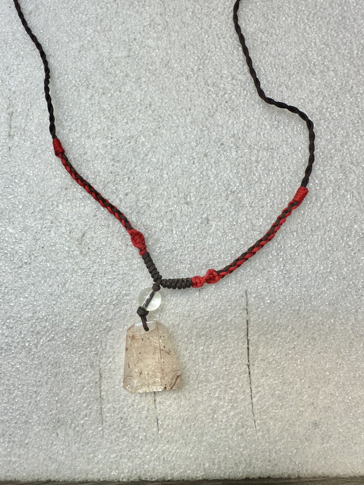High Quality Rutilated Quartz Pendant On Macrame Chain