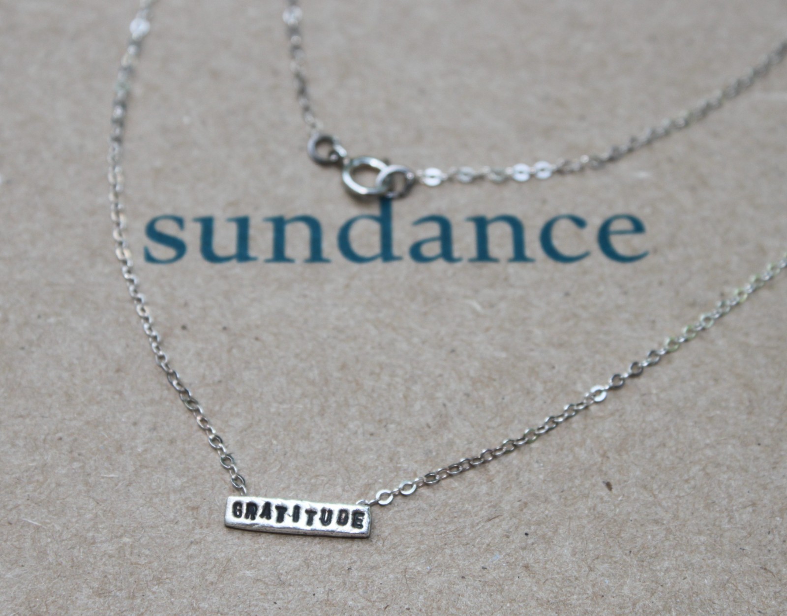 SUNDANCE CATALOG Sterling Silver Sacred Sentiment Gratitude Dainty Necklace NIB