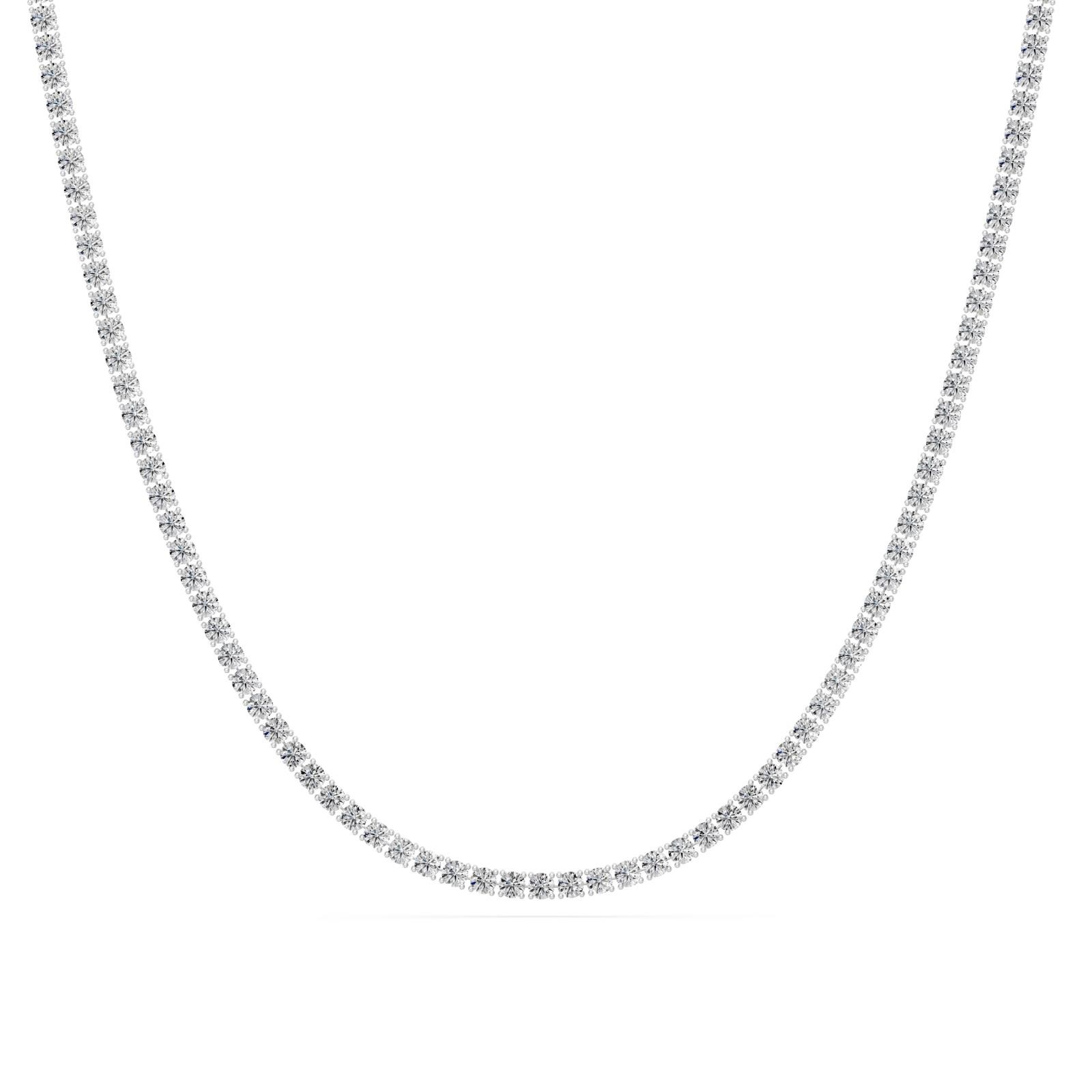 11.5 Ct Round Cut Diamond Tennis Necklace VS1 D-F White Gold 14k