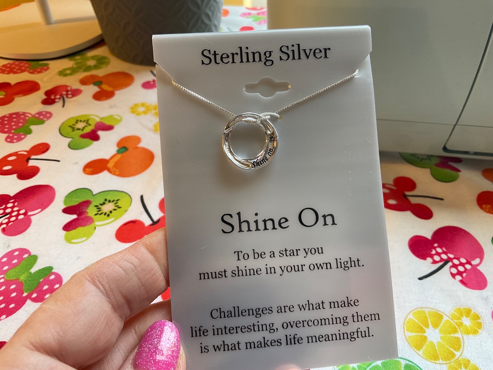 Footnotes Shine On Sterling Silver Necklace NIB .925 silver