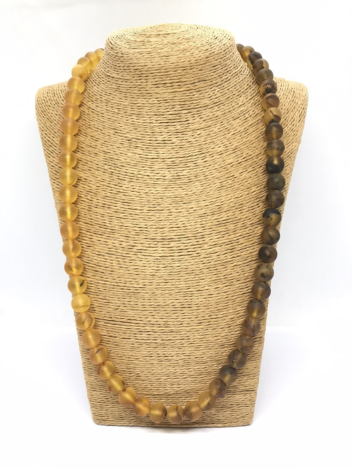 AMBER NECKLACE 70 cm 27,55″ Round Beads Untreated Healing Unpolished 54,5g 11897