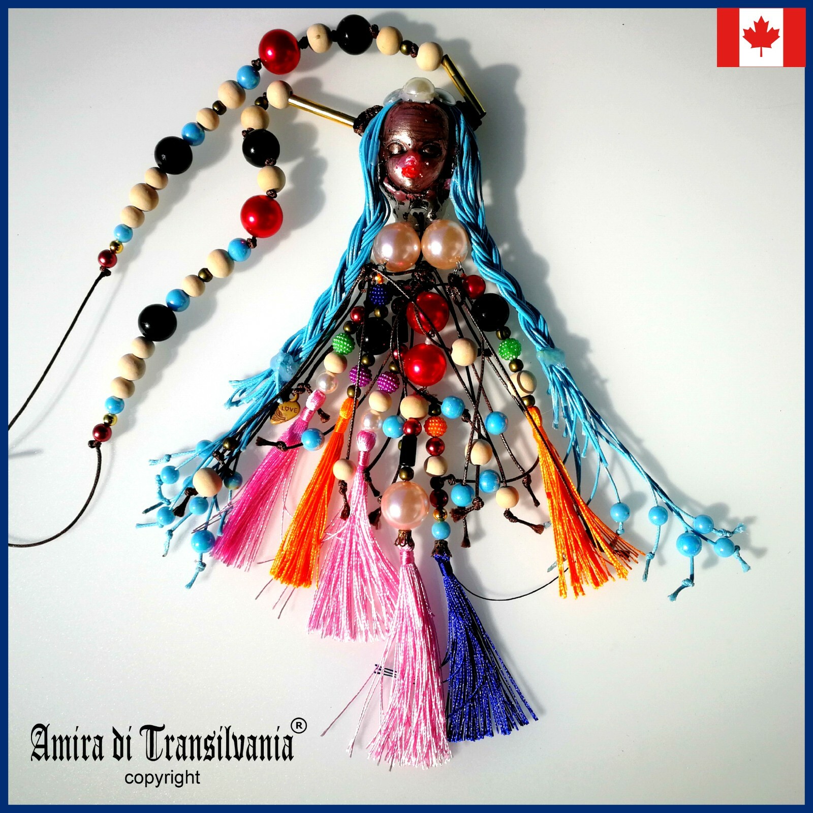 Luxury Jewelry Simulated Pearl Gold Silver Precious Stones Voodoo Doll Necklace