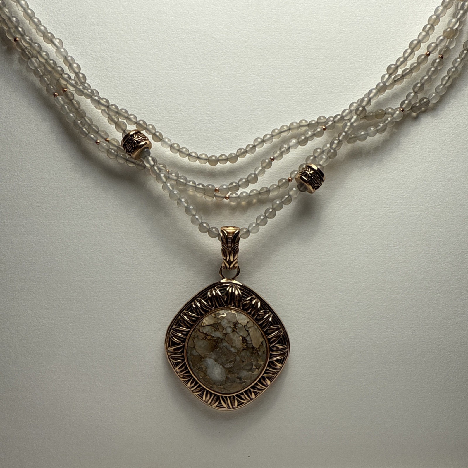 Studio Barse Copper And White Calcite Necklace