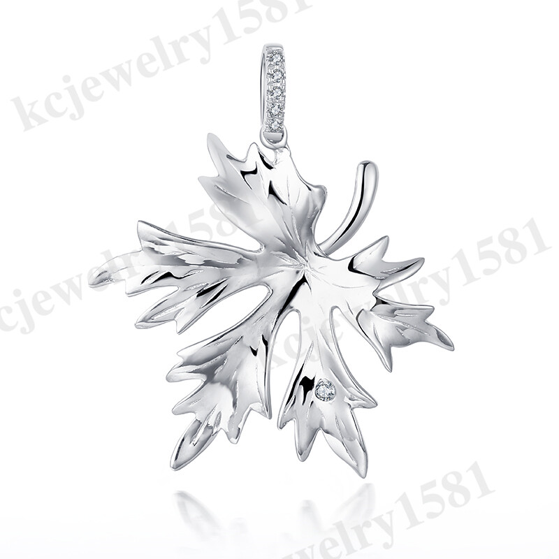New!Polish Shank Pendant Natural Diamond 0.1ct Solid 14k White Gold Fine Jewelry