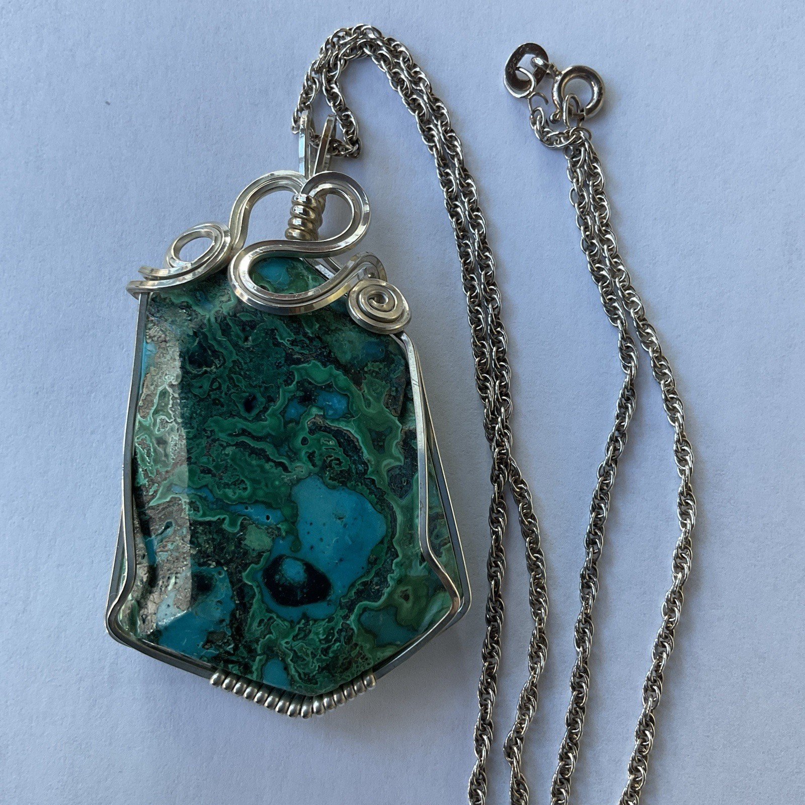 chrysocolla pendant With Chain